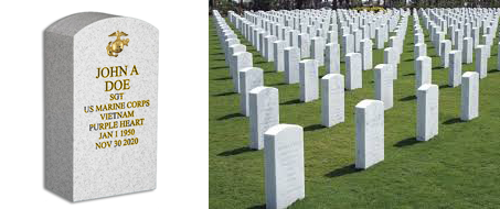 Cremation urn, replica of headstones in Arlington Cemetery